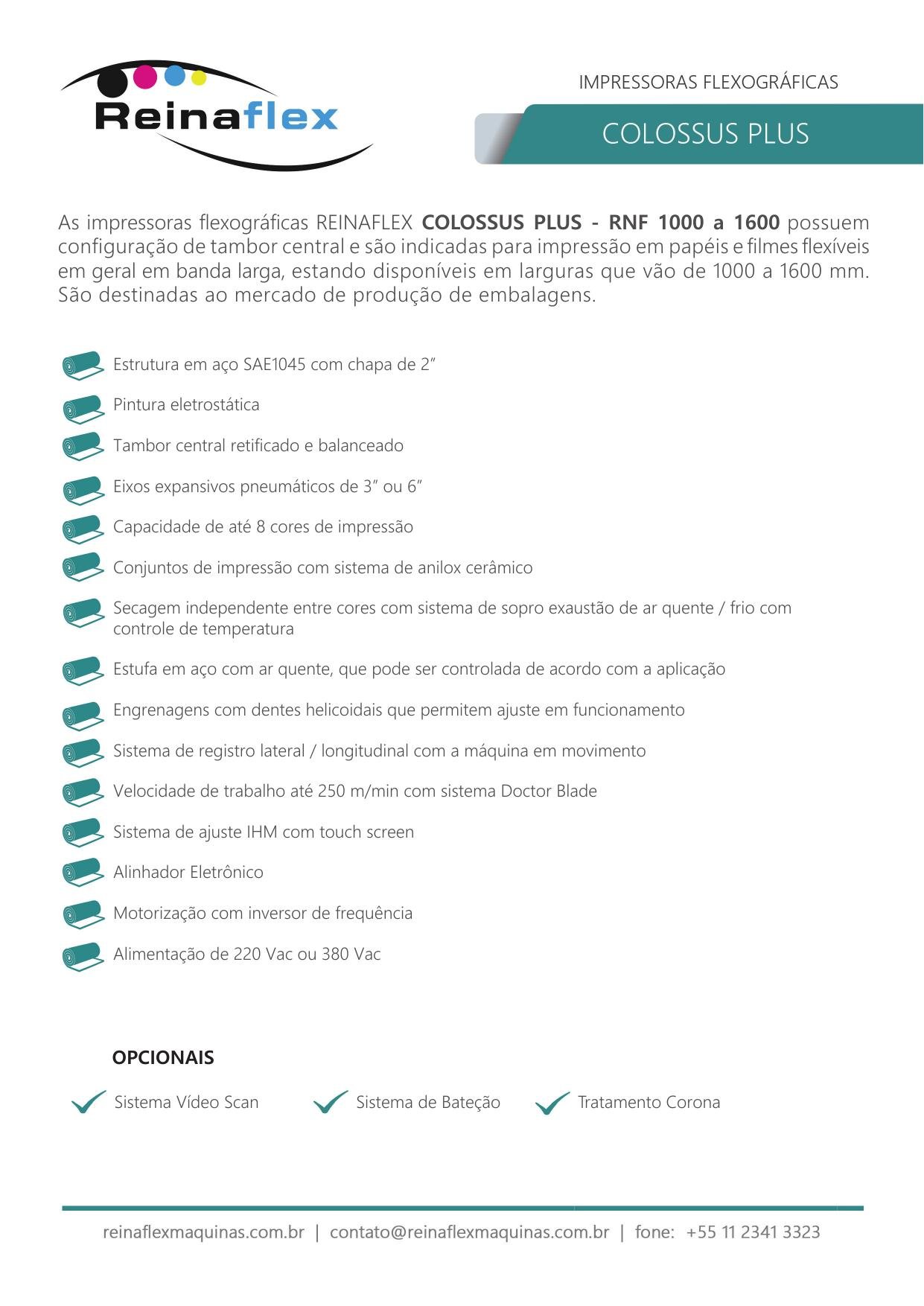 COLOSSUS PLUS — Sistema de impressão detalhado
